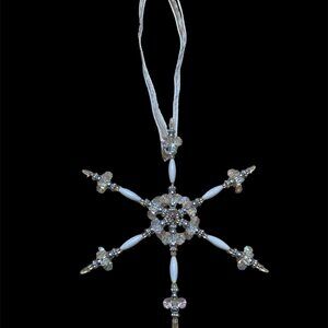 Handmade Beaded Snowflake Christmas Ornament